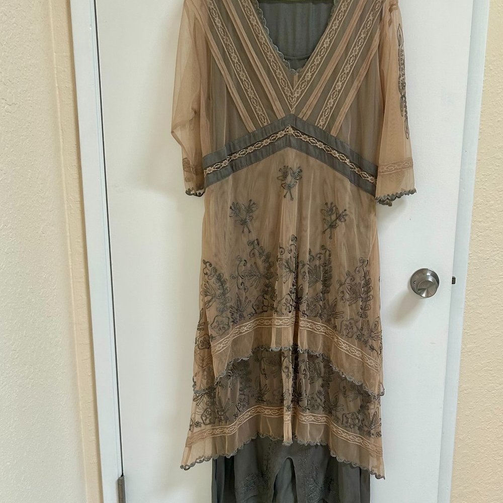 Beautiful tea length spring dress from Nataya